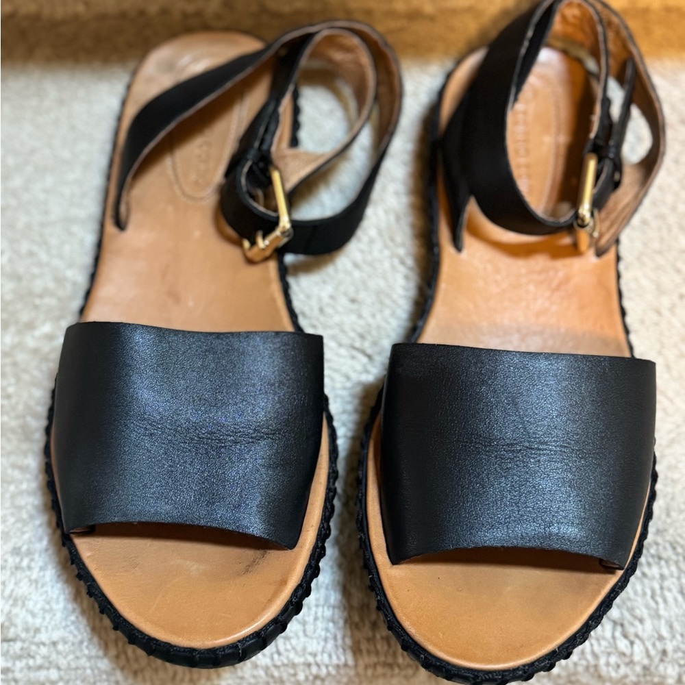 Corso Como Black Leather Sandals